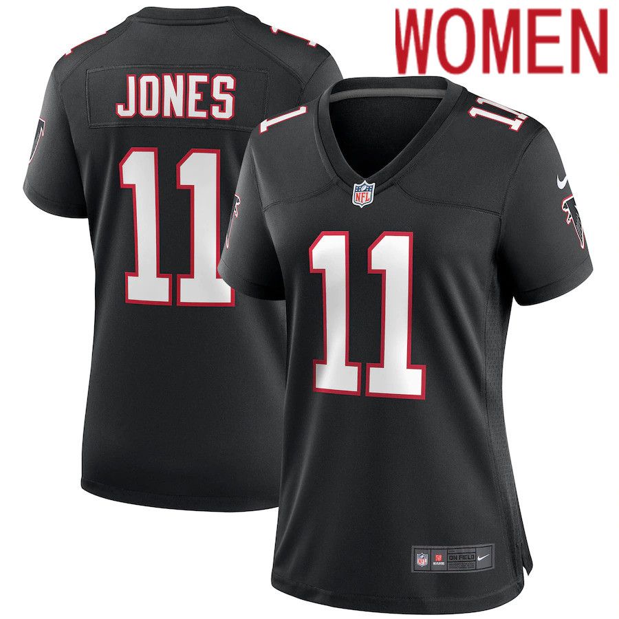 Women Atlanta Falcons 11 Julio Jones Nike Black Throwback Game NFL Jersey